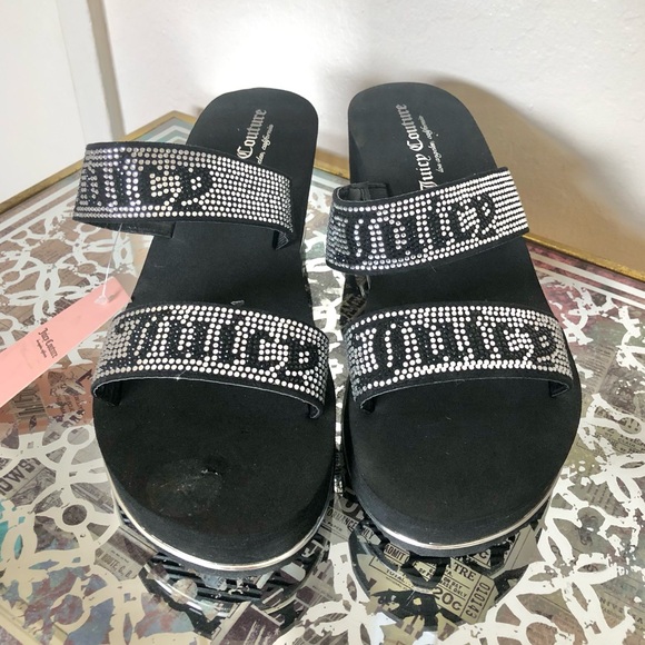 Juicy Couture Rhinestone Wedge Sandals NWT - Picture 3 of 7